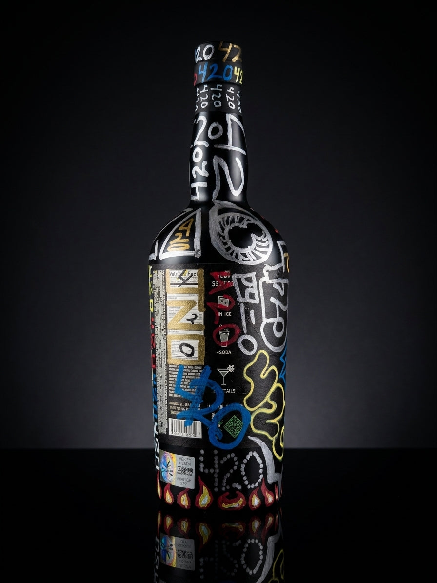 Black Market 750ml bottle detail shot — product imagery — Black Market