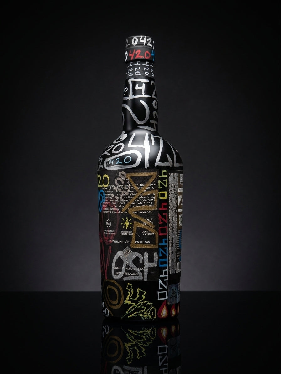 Black Market 750ml bottle detail shot — product imagery — Black Market