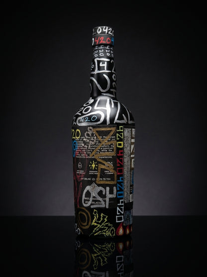 Black Market 750ml bottle detail shot — product imagery — Black Market