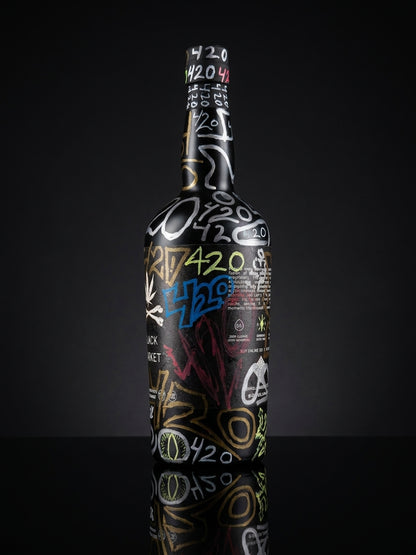 Black Market 750ml bottle detail shot — product imagery — Black Market